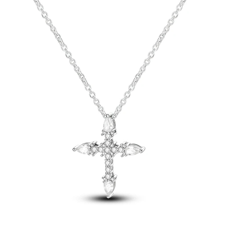 Silver Plated Women Link Chain Fine Necklace Fit Mini Dangle Charms DIY Fashion Pendant Collar - Lootquake