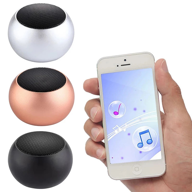 Altavoz inalámbrico Bluetooth 5.3 portátil TWS pequeño de acero metalizado con subwoofer pesado para exteriores, mini altavoz estéreo Bluetooth