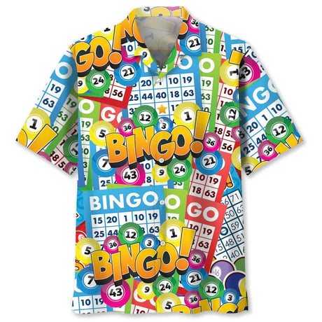 Full Print Mens Retro Bingo Game Hawaiian Shirt New In Summer Short Sleeve Button Up Beach Blouse Casual Men's Aloha Shirt Tops - Lootquake