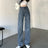 ZOENOVA High Waisted Jeans Y2K Fashion Women Clothing Blue Black Straight Leg Denim Pants Trousers Mom Jean Baggy Trousers Tall - Lootquake