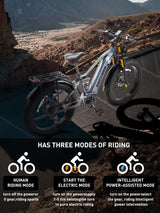 Bicicleta eléctrica de montaña Burchda RX80 de 1000 W y 50 km/h, batería de litio de 48 V y 20 Ah, de 26 pulgadas, para adultos.
