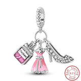 Juego de tres piezas de abalorios de 3 mm con diseño de princesa de golf y hámster, para hacer joyas finas.