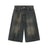 Women's Retro Wide Leg Baggy Casual Denim Shorts Harajuku Aesthetic High Waist Loose Shorts 2024 Summer Fashion Punk Shorts - Lootquake