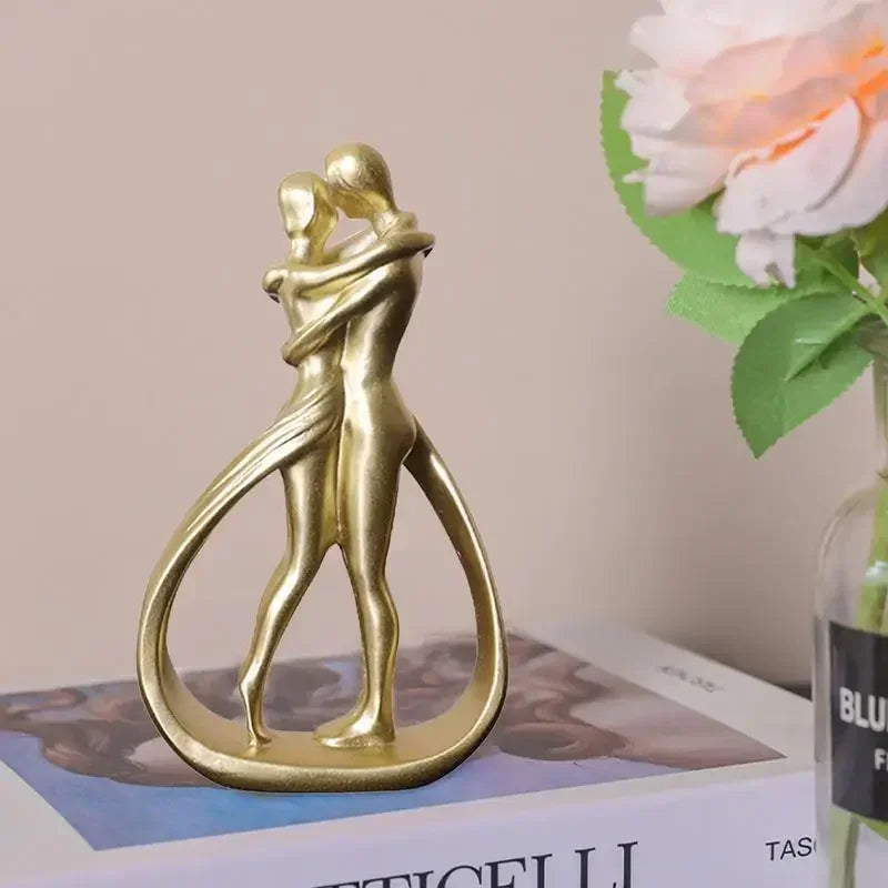 Escultura contemporánea "Abrazo": elegante pieza de arte abstracto para una elegante sala de estar y decoración del hogar.