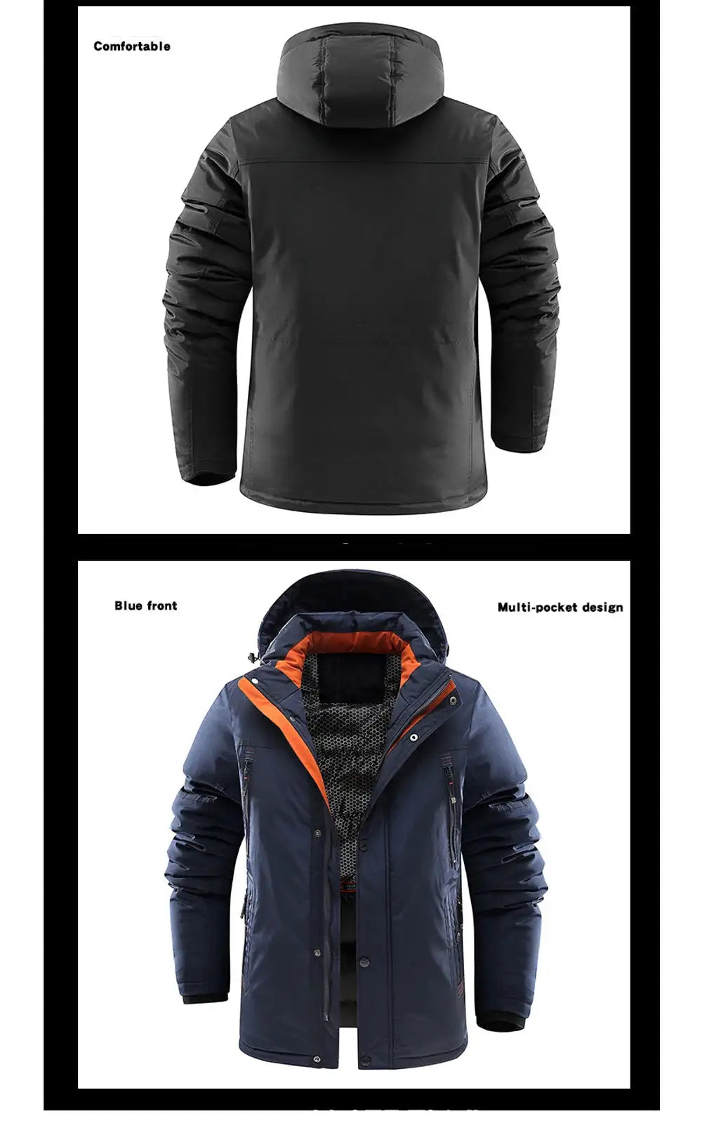 Winter Men Long Snow Hooded Parkas Man Mountain Ski Thermal Coats Men -30 Degree Thicken Windbreaker Down Padded Jacket Clothing - Lootquake