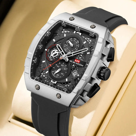 2025 New VA VA VOOM Top Brand Men Watches Luxury Square Sports Quartz Watch Waterproof Multifunctional Chronograph Watch for Men - Lootquake