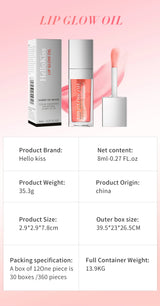 Crystal Jelly Moisturizing Lip Oil Plumping Lip Gloss Makeup Sexy Plump Lip Glow Oil Tinted Lip Plumper