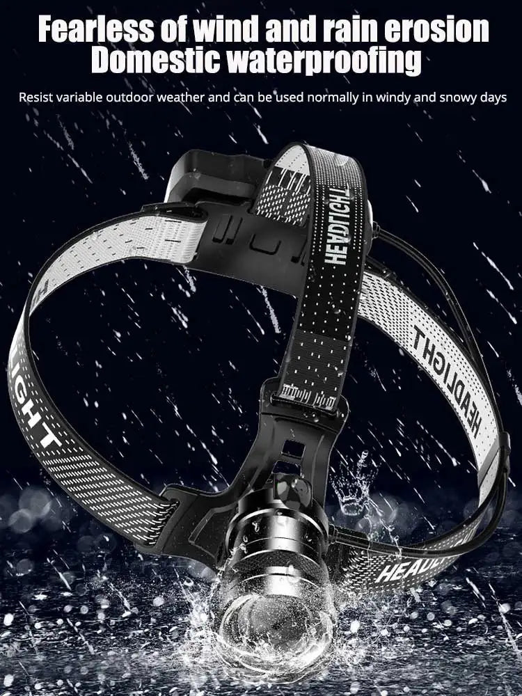 White Laser Fishing LED Headlamp Sensor XHP90 Headlight with 18650 Battery Flashlight USB Rechargeable Head Lights Torch Lantern - Lootquake