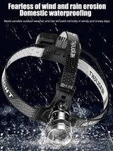 White Laser Fishing LED Headlamp Sensor XHP90 Headlight with 18650 Battery Flashlight USB Rechargeable Head Lights Torch Lantern - Lootquake