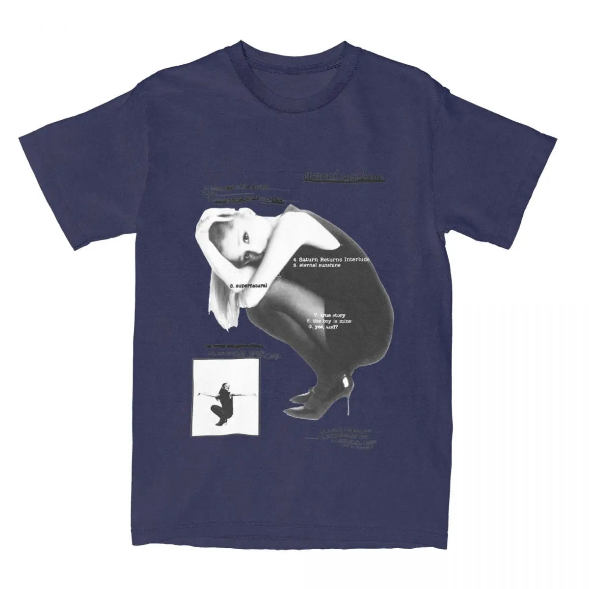 Mens T Shirt Ariana Grandes Eternal Sunshine Tracklist Album T-Shirts 2024 Music Tour Tee Shirt Casual Cotton Clothing Plus Size - Lootquake