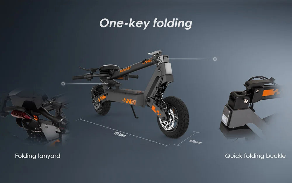 KuKirin G2 Folding Electric Scooter 800W Brushless Motor 10 Inch Vacuum Off-Road Tire EScooter 48V 15AH Battery Max Speed 45km/h