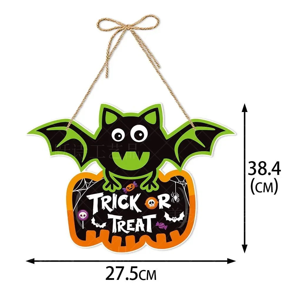 7PCS/set Halloween Party Decors Pumpkin Ghost Bat Door Hanging Pendents Happy Festival  Decorations for Home