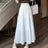 Spring 2024 New Women's Petite Black Umbrella Skirt High-waisted A- line White Dress Long Dress Drape Sense - Lootquake