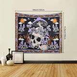 1pc Skeleton mushroom pattern tapestry, moon sun mandala tapestry, room decoration wall hanging