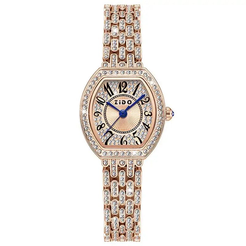 UTHAI L95 Women's Watch Light luxury Retro Barrel Shaped Digital Diamond inlaid Waterproof Ladies Fashion Quartz Clock Watches - Lootquake
