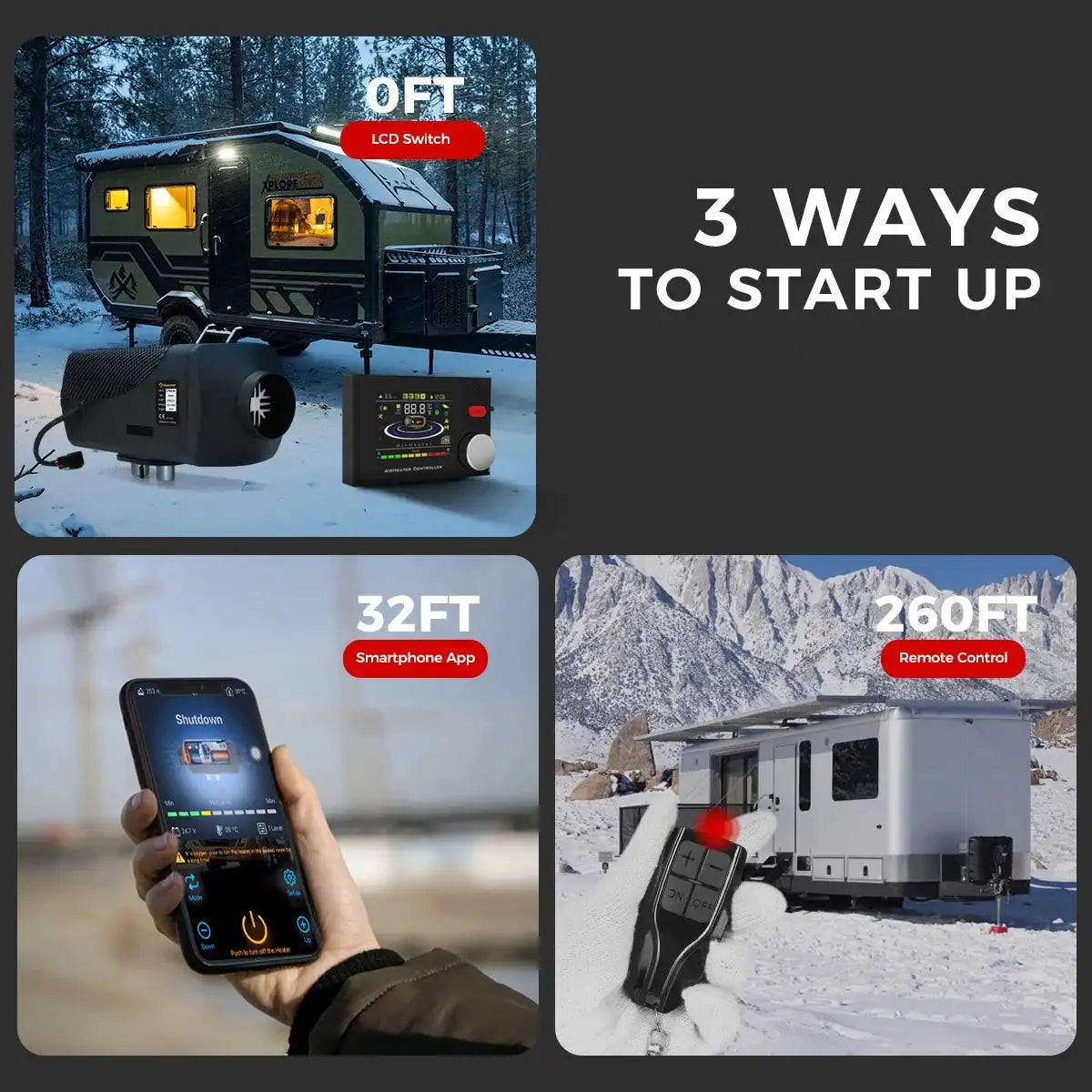 8KW portable Diesel Air Heater 12V&24V bluetooth App & Remote Control w/Automatic Altitude Night Heater for RV tent campervan - Lootquake