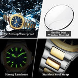 POEDAGAR Luxury Square Watch for Woman Waterproof Luminous Date Ladies Watch Stainless Steel Quartz Women's Watches Female Reloj - Lootquake