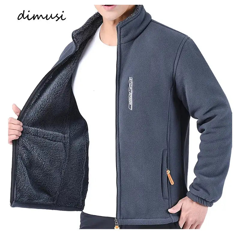 DIMUSI Winter Men's Polartec Jackets Casual Male Outwear Velvet Windbreaker Jackets Mens Soft Fleece Warm Jackets Brand Clothing - Lootquake