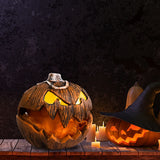 Halloween Pumpkin Decoration Realistic Scary Atmosphere Light Battery Powered with Light Up Eyes for Courtyard Bar Haunted House