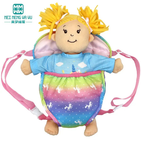 For 15-18 Inch American Doll Toys Newborn Doll Fashion Backpack, Safety Seat, Blanket, Sleeping Bag, Gift for Girls - Lootquake