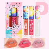 3pcs Oil Painting Lip Gloss Set,Mirror Water Glow Moisturizing Brighten Lipstick,Hydrating Nourishing Fruit Flavor Lip Care Balm
