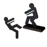 Line of Salvation Standing Figurines Cartoon Black Standing People Statue Art and Craft Anime Modern Sculpture Character