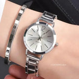 2pcs Set Watch Luxury Women Simple Dial Hollow Strap Fashion Gold Bracelet Quartz Wristwatch Student Ladies Watches Reloj Mujer - Lootquake