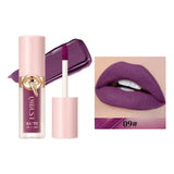QIBEST 10 Colors Nude Matte Liquid Lipstick Waterproof Silky Lip Gloss Non-Stick Cup Lasting Purple Red Lip Tint Durable Makeup
