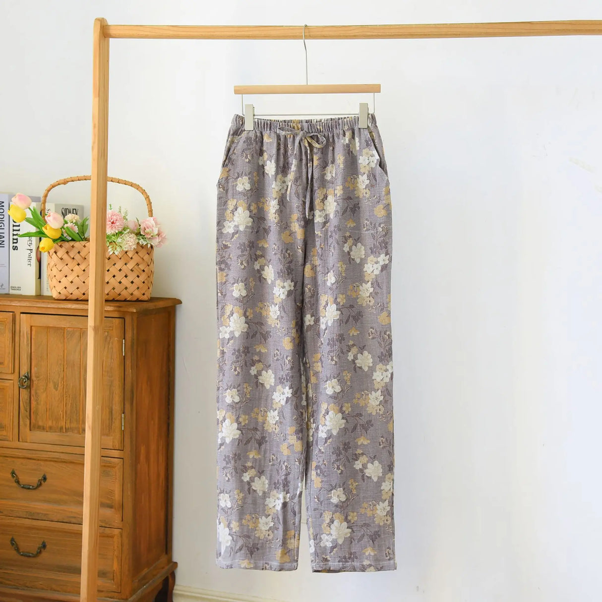 Pyjama 100 % coton pour femme, pantalon ample et confortable, idéal pour l'automne et l'hiver