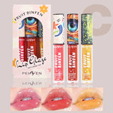 3pcs Oil Painting Lip Gloss Set,Mirror Water Glow Moisturizing Brighten Lipstick,Hydrating Nourishing Fruit Flavor Lip Care Balm