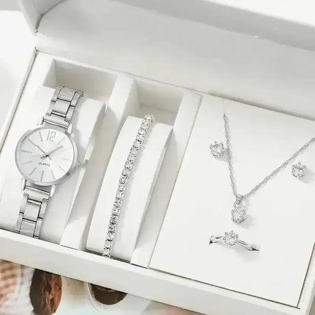 2pcs Set Watch Luxury Women Simple Dial Hollow Strap Fashion Gold Bracelet Quartz Wristwatch Student Ladies Watches Reloj Mujer - Lootquake
