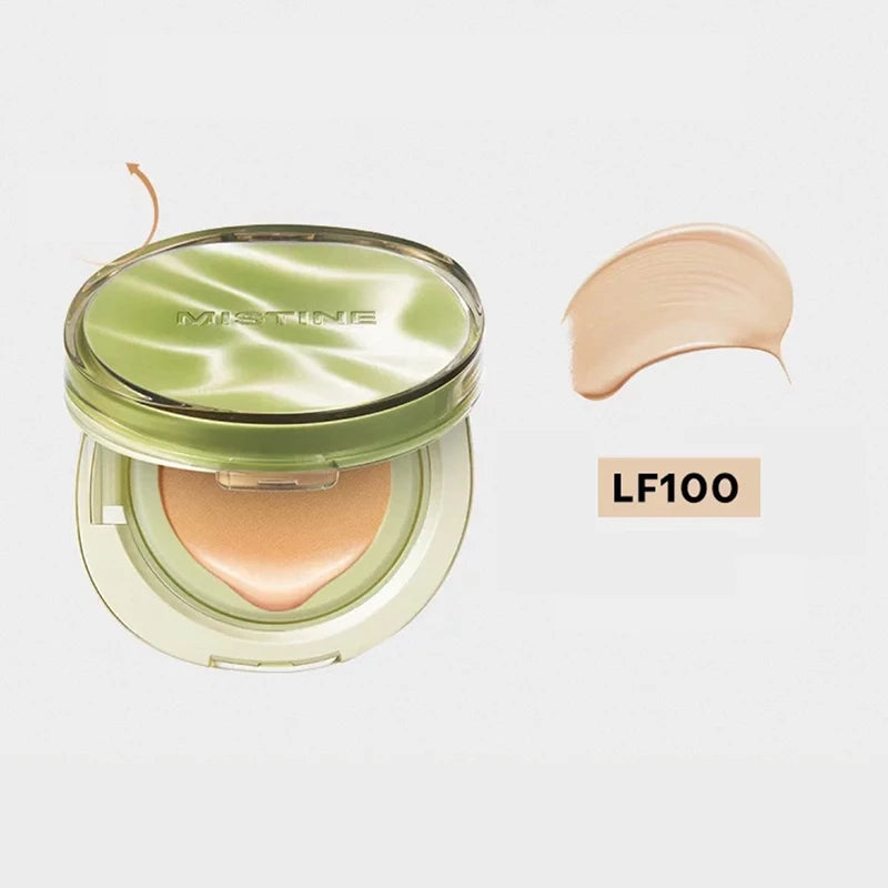 Base de maquillaje Mistine Air Cushion con acabado natural y húmedo, crema hidratante y nutritiva en polvo para piel seca, 13 g x 2