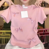 2024 Summer Kawaii Sweet Y2k Crop Tops Woman Casual Slim Long Sleeve Blouse Solid Korean Fashion Bodycon Pullover Office Lady - Lootquake