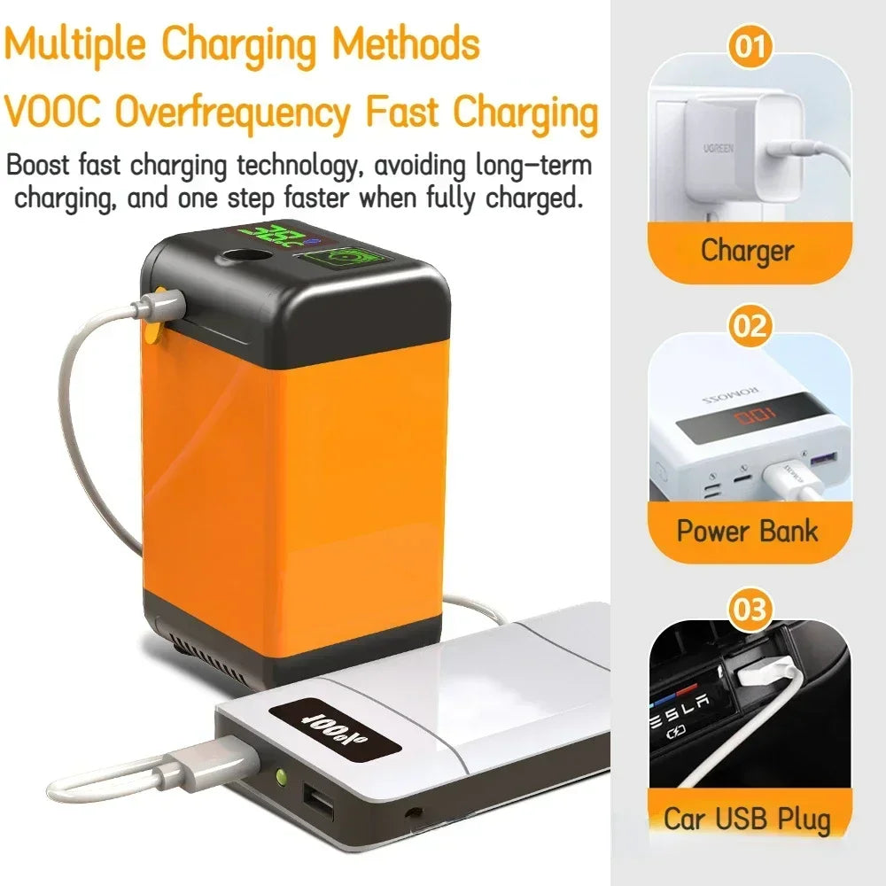 Ducha eléctrica portátil para acampar al aire libre, bomba de ducha IPX7 resistente al agua con pantalla digital para acampar, viajar, playa, dormitorio.