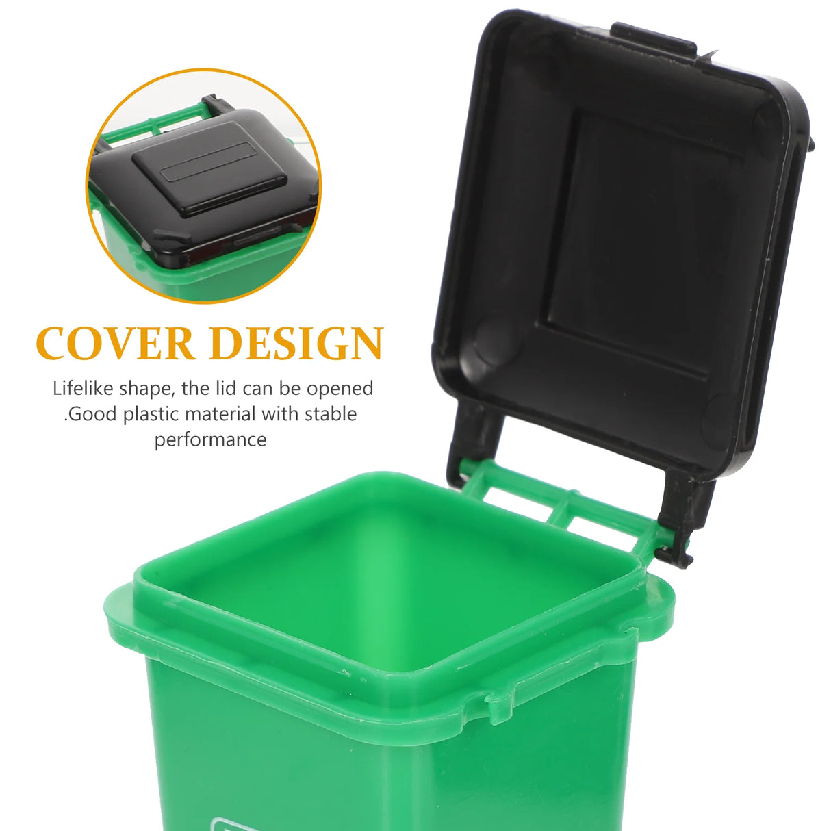 4 Pcs Mini Trash Can Garbage Bin Model Small House Waste Bins Toys Kids Classification Sorting Bin Household Merchandises