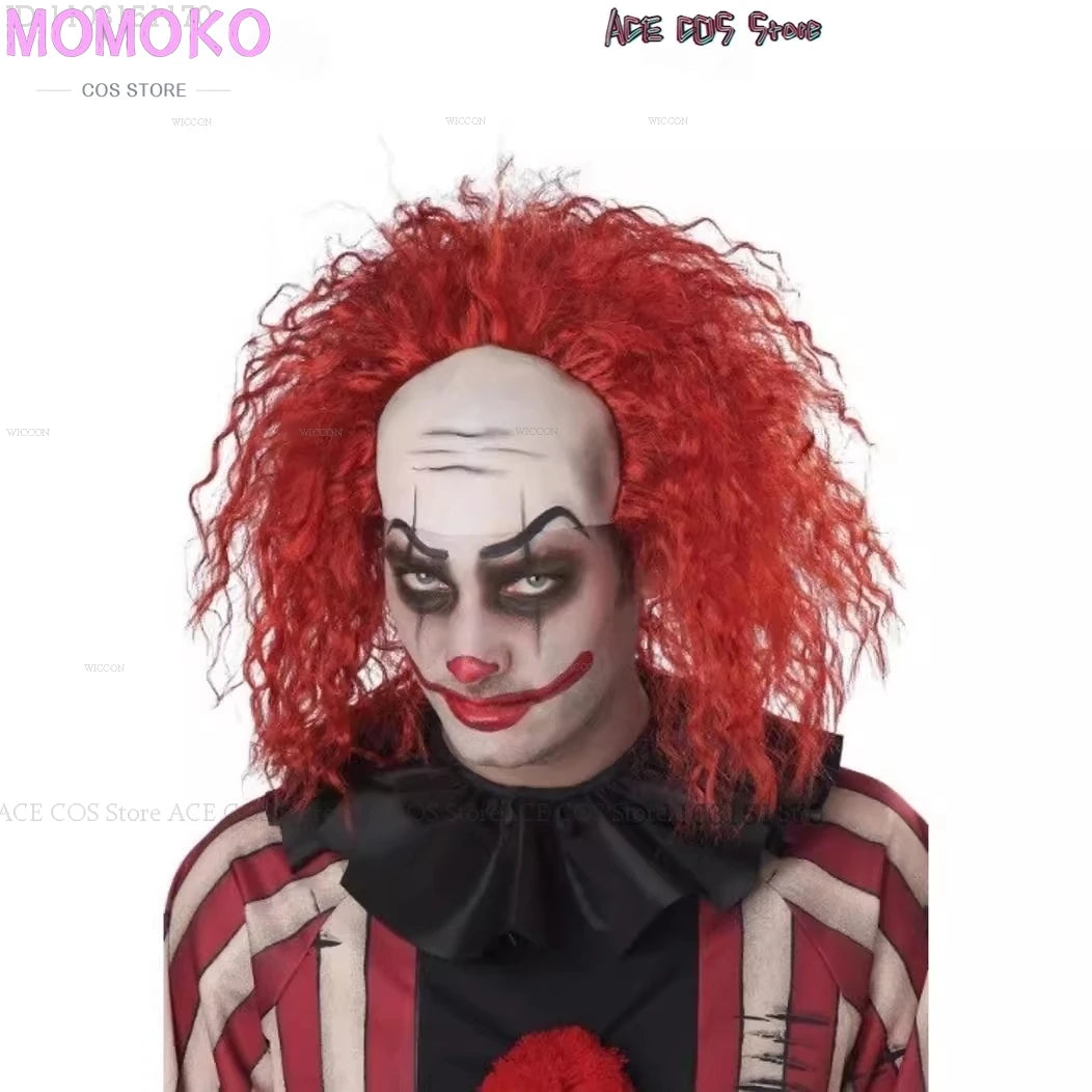 Halloween Horror Scary Clown Nightmere Party Creepy Killer Clown Cosplay Costume Red Wig Party Carnival Women Masquerade Outfit