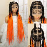 36" Big Knotless Box Braided Full Lace Wig | Cornrow Braiding Wig | Baby Hair | Synthetic Braids | For Women