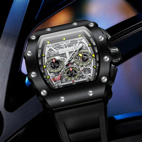 Fashion Men's Watch ONOLA Unique Design Multi-functional Automatic Mechanical Watches Men's Tape Waterproof Wristwatch - Lootquake