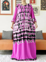 Vestido largo Abaya de algodón suelto de manga larga con estampado dashiki africano de nuevo estilo para mujer, vestido informal de verano