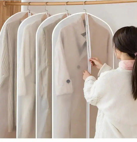 Dustproof Clothes Dust Cover Long Dress Suit Coat Dust Cover Closet Case Garment Storage Bag Clothes Wardrobes Hanging Organizer - Lootquake