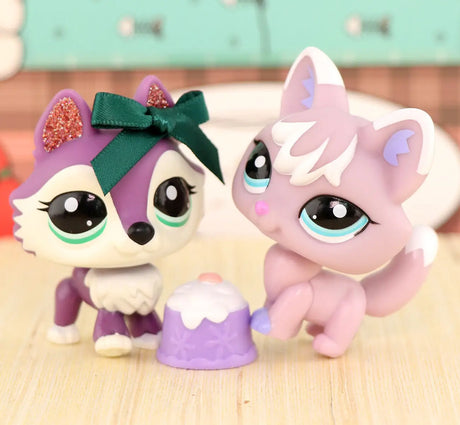 Mini 2pcs Lot Pet Shop Dogs and Cats Collectable With Accessories Best Gift For Kids Toy - Lootquake