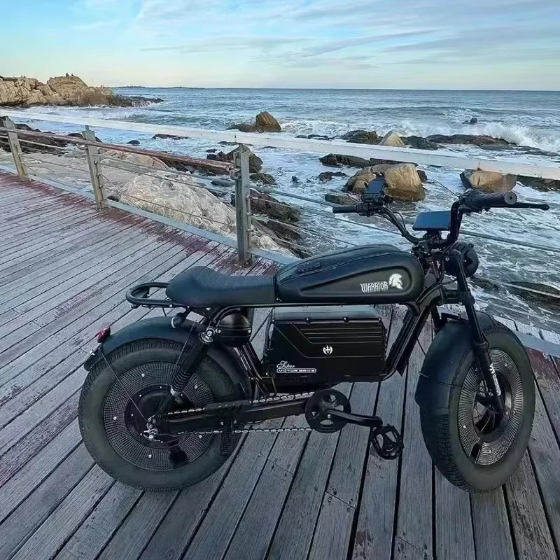 Bicicleta eléctrica de carretera Ebik Black Warrior de 3000 W, 60 V, 45 Ah, para adultos, todoterreno de 20 pulgadas, con neumáticos anchos, 2000 W.