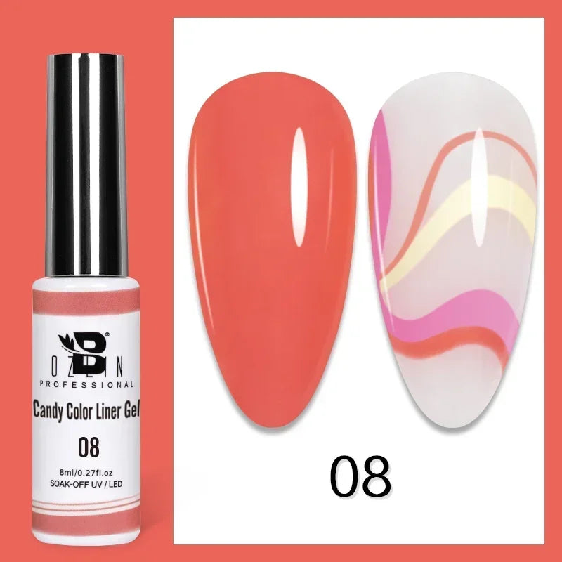 5ML Gold Silver Metallic Liner Paint Gel Polish Chrome Mirror Metal Effect Super Bright French UV LED Semi Permanent Nail Gel