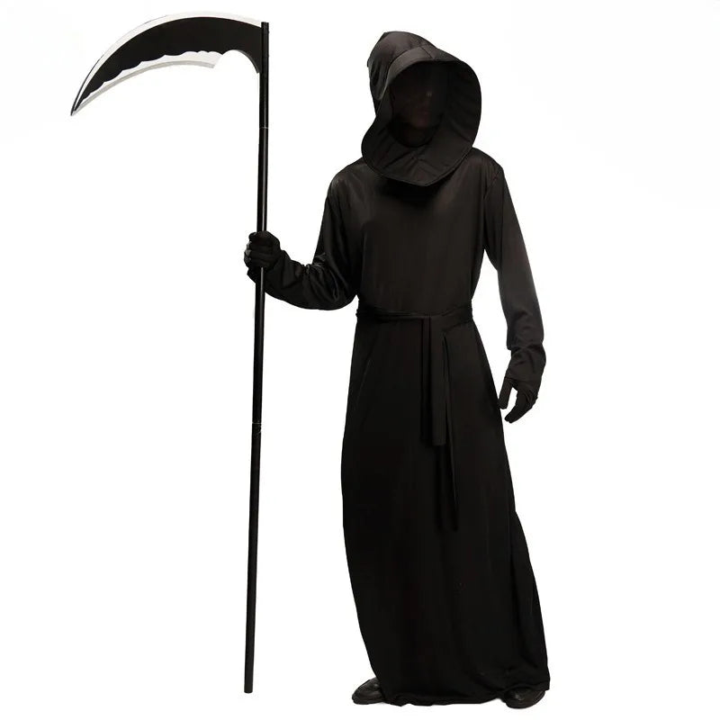 Black Demon Halloween Costume,Festival Sickle Role-playing Costume