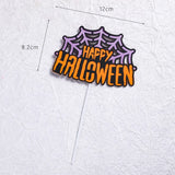 Happy Halloween Cake Topper Trick or treat Ghost Hat Bat Spider web Pumpkin Boo Goblin Bones Party Baking Cake Dessert DIY Decor