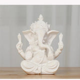 Estatua de elefante de Buda Ganesha de piedra arenisca, escultura hecha a mano, figura de elefante, accesorios de decoración del hogar