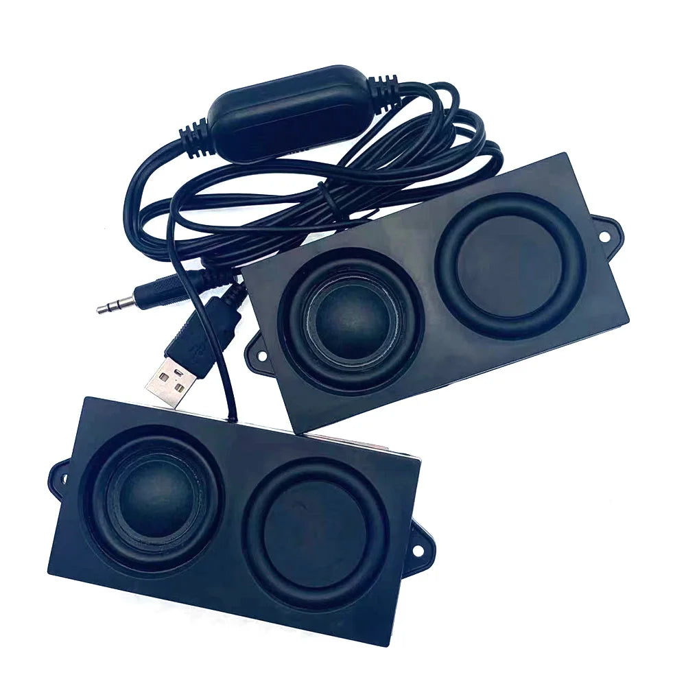 Altavoz Bluetooth portátil, altavoz estéreo USB multimedia, mini reproductor de música con sonido envolvente y graves para PC, portátiles, portátiles y móviles.