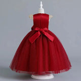 New Christmas Party Princess long dress children's dress children's gauze lace birthday party dinner ball big butterfly dress