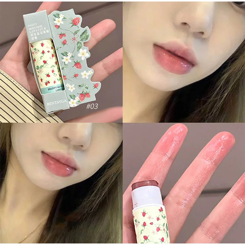Korean Lipstick Colored Moisturizing Lip Balm Lines Moisturizing And Lip Anti-chapping Fade Nourishing Fruity Crystal Lipstick