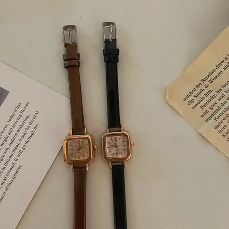 Women Watch Small Square Dial Thin Leather Strap Ladies Wristwatch Elegant Female Watches Casual Relogios Feminino Reloj - Lootquake